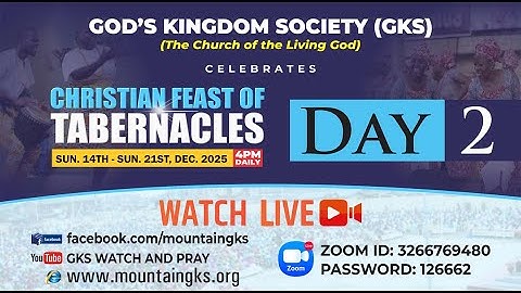 THE CHRISTIAN FEAST OF TABERNACLES 2025 || DAY 2 || PUBLIC LECTURES || MONDAY DECEMBER 15, 2025