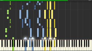 Sabaton - Hearts of Iron PIANO TUTORIAL SYNTHESIA Band Score (Colour Remade)