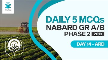 Lecture 14|Target NABARD Gr A and B 2019|5 MCQs a Day Series