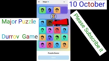 10 October Major Puzzle Durov Game 100% Solved l How to Solved Major Puzzle Durov Game Today l