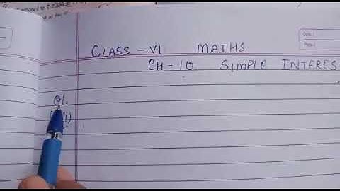 Q1 part VII ch-10 Simple Interest class VII Maths by love with mathematics