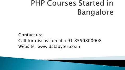 PHP Courses Started in Bangalore