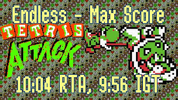 [Speedrun] Tetris Attack Game Boy - Endless - Max Score 10:04 RTA, 9:56 IGT