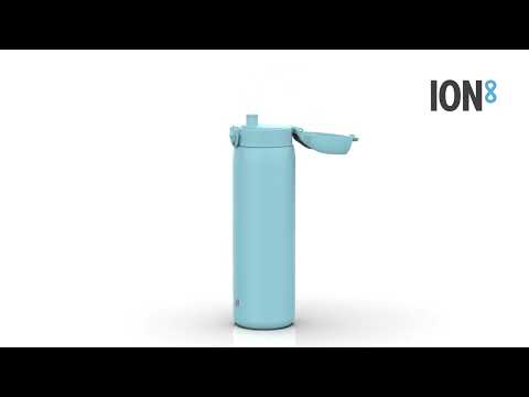 Пляшка для води металева ION8 1200 мл. Stainless Steel , Alaskan Blue, видео 1