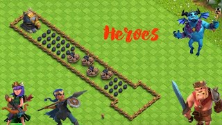This Linear Base Formation ( Firespitter ) vs Level 1 heroes #coc #clashofclans #trending