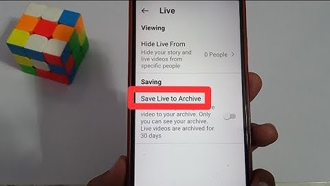 Save live to archive | Instagram | #Suniltechie