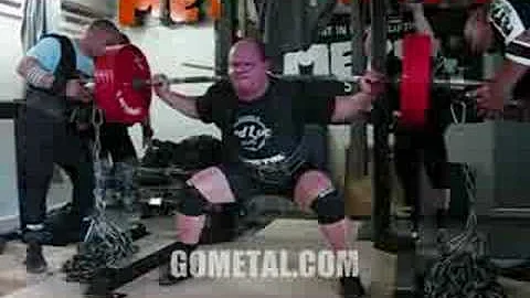 METAL Gym, Ano Turtiainen, about 550kg squat attempt