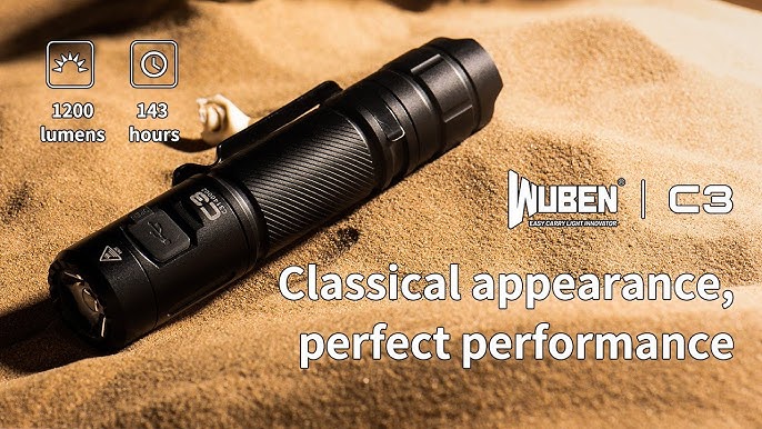 WUBEN C3 LED Flashlight USB C Rechargeable Torch 1200