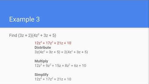 Ch. 8.3 Multiply Polynomials