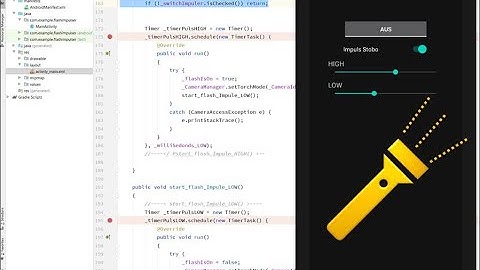 🤖 Android App: Flash Torch with Impulses Stroboscope Timers Java