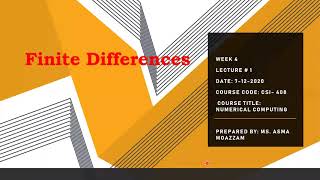Theory of Differences -Finite Differences and Difference Tables with Solved Examples || In Urdu