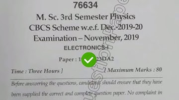 2019 Mdu MSc Physics 3rd Sem Electronics Question Paper