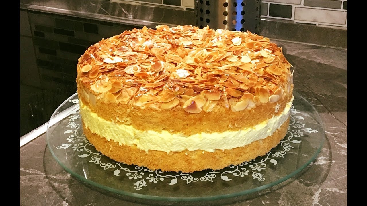 كيكة خلية النحل الألمانية بكريمة الفانيلا تحححححفة | Bienenstich ohne Hefe schnell & einfach