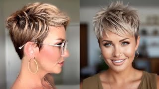 Women Undercut Pixie Haircut Style Top Trending 2023 | Pixie-bob hair cuts for women over 50+40+30