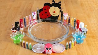 Mixing Makeup, Glitter and Mini Glitter Into Clear Slime  MOST SATISFYING SLIME VIDEO  Part 12
