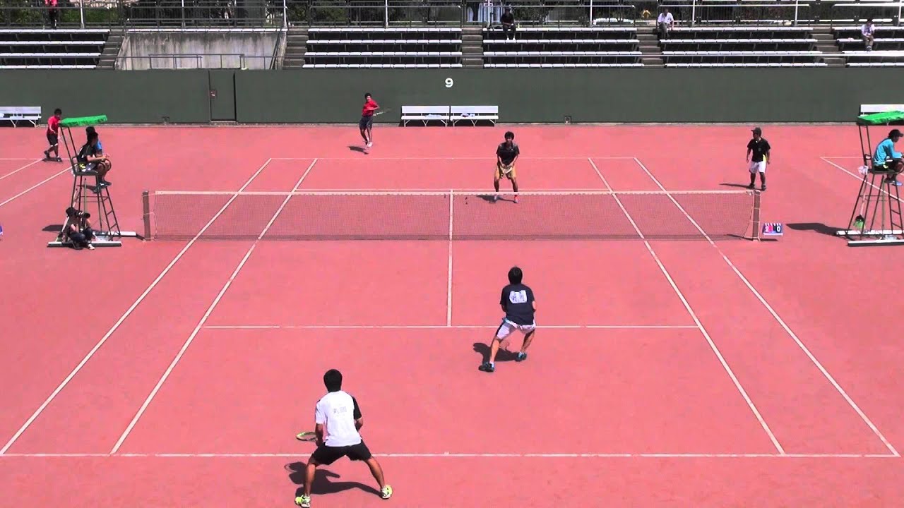 2015年 ソフトテニスJOC杯 U-20 男子ダブルス 準々決勝 船水・星野 対 丸岡・宮田