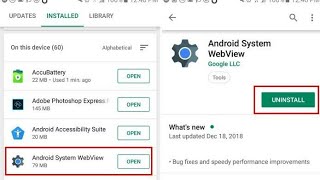 how to uninstall android system webview latest update #shorts