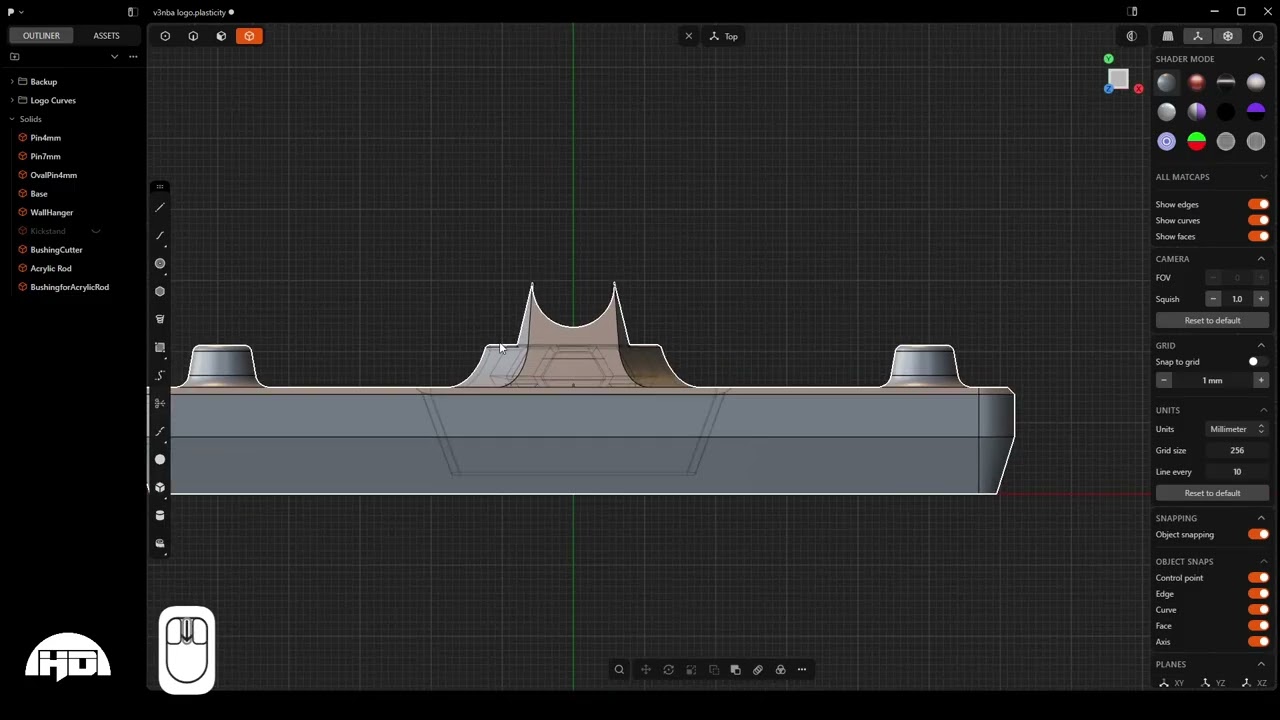 Plasticity CAD: Hanger Issues when Resizing Base (Floating Logo Sign)