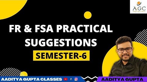 Semester 6 | FR & FSA | Practical Suggestions | B.COM | Calcutta University | 2023