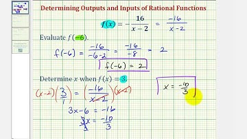 Ex: Determine Rational Function Outputs and Inputs