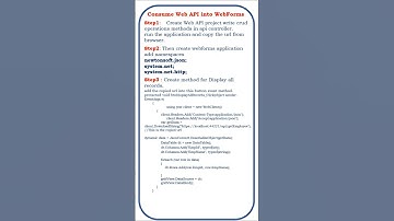 How to consume Web API into Web Forms @ensolutions5210  #coding #api #restfulapi #restapi