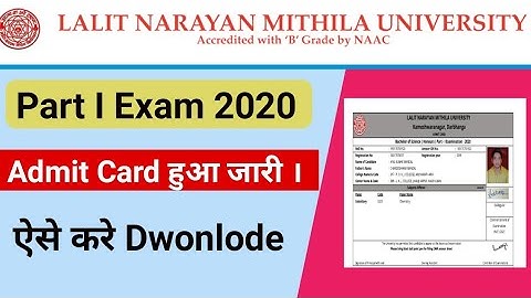 LNMU Part 1 Exam Admit Card Dwonlode|How to Download LNMU Part 1 Exam Admit Card 2020|Lnmu Info byTR