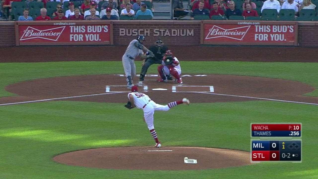 MIL@STL: Wacha strikes out Thames swinging