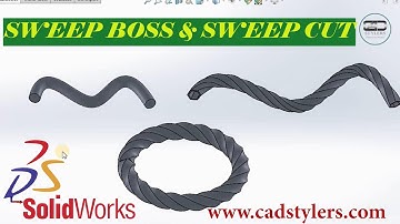 HOW TO DO SWEEP BOSS AND SWEEP CUT IN SOLIDWORKS II SOLIDWORKS TUTORIALS FOR BEGINNERS