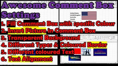Insert a picture into an Excel Comment Box | Comment Box Setting MS Excel