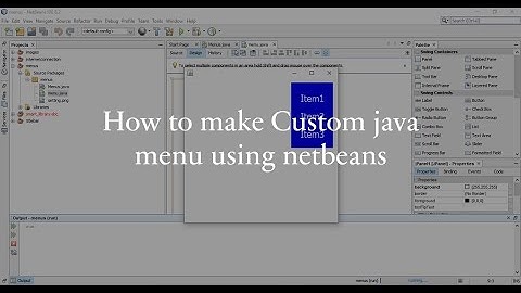 How to make Custom java menu using Netbeans with Source Code