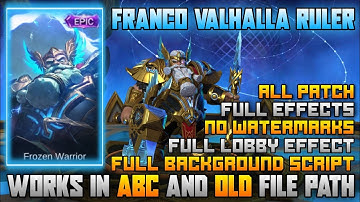 FRANCO VALHALLA RULER SKIN SCRIPT | ABC FILE SCRIPT | FRANCO EPIC SKIN SCRIPT | FRANCO EPIC SCRIPT
