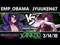 F@X 293 UNIST - EMP_Obama [L] (Gordeau) Vs. Jyuuken67 (Yuzuriha) - Under Night In-Birth Grand Finals