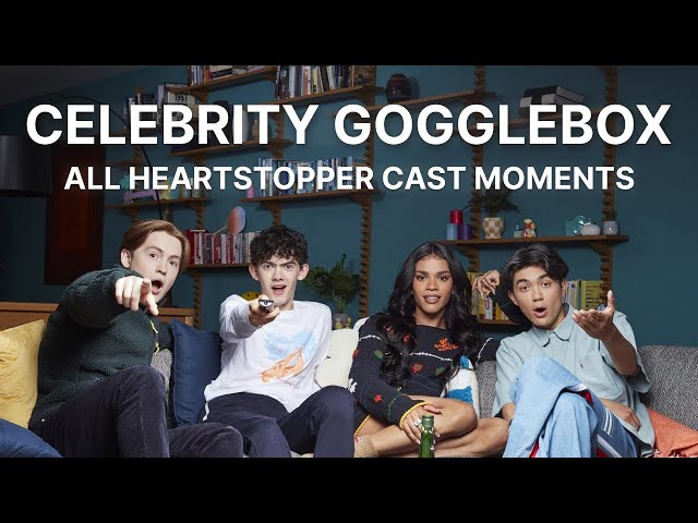 All Heartstopper Cast Moments on Celebrity Goggle Box (S04E04) class=
