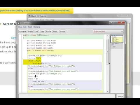 .equals() and == java tutorial - YouTube
