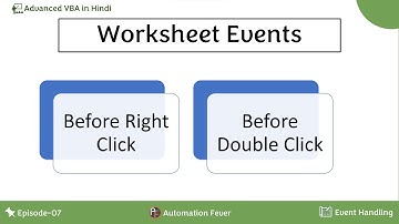 Before Double Click and Before Right Click Events | Advanced VBA in Hindi