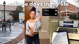 COLLEGE VL♡G | College Week in My Life | being productive, studying for exams, grwm, library time