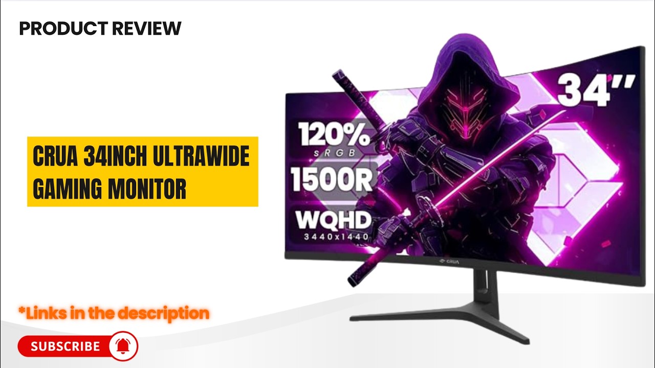 CRUA 34-Inch Ultrawide Gaming Monitor Review 🔥 WQHD 165Hz Curved