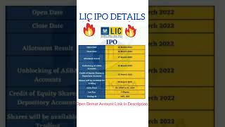 shorts    LIC IPO IMPORTANCE DATE???||Open your Demat Account now link in Description||??