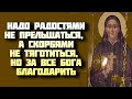 Надо радостями не прельщаться, а скорбями не тяготиться, но за все Бога благодарить!