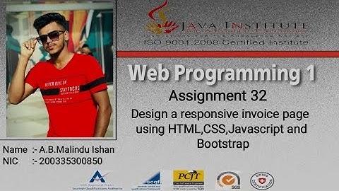 Design a responsive invoice page using HTML,CSS,Javascript and Bootstrap | Web project | Task 32