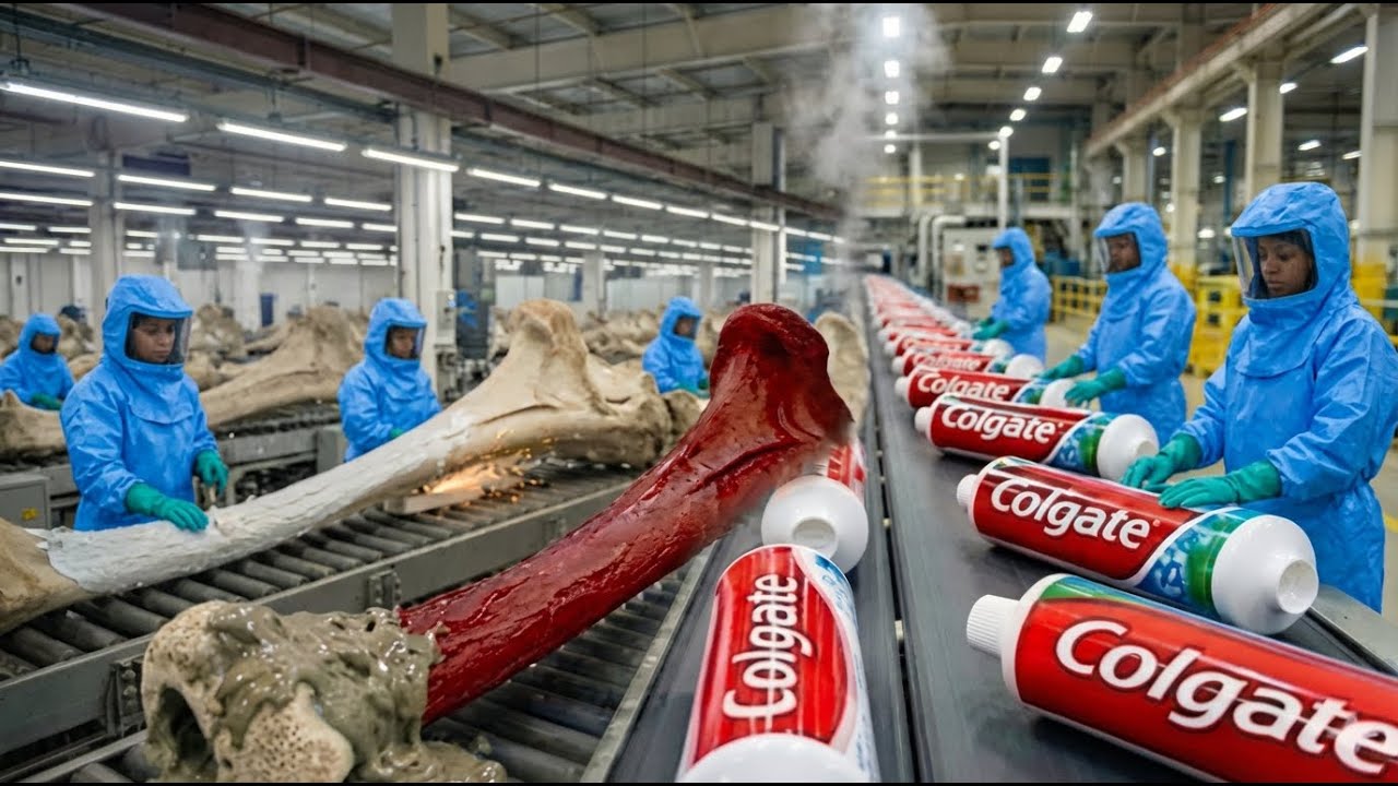 Inside the Toothpaste Factory: From Animal Bones to Minty Toothpaste (Full Process)