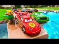 Looking for Disney Pixar Cars On the Rocky Road : Lightning McQueen, Mater, Dinoco McQueen, Mack