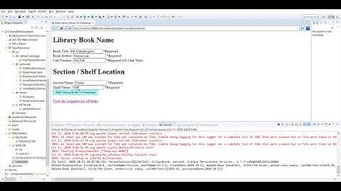 eclipse workspace photon   http   localhost 8080 LibraryWebDatabase index html   Eclipse IDE 2020 10