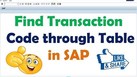 How to find Transaction Code through Table in SAP