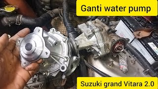 CARA GANTI WATER PUMP, POMPA AIR RADIATOR SUZUKI GRAND VITARA 2.0, ORIGINAL SGP