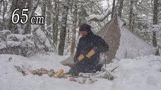 Historic Snowstorm | 3 Days Solo Camping in Lightweight Hot Tent