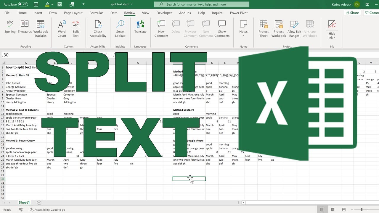 How To Split Text In Excel - 7 Methods