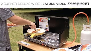Zempire 2 Burner Deluxe Wide - Feature Video
The 2 Burner Deluxe Wide is the perfect family camping cooker with enough room for two frying pans or large pots side by side. Two 12000BTU burners have independent flame adjustment for simmering and a stainless steel drip tray to keep everything clean and tidy. A wrap-around windshield maintains performance in difficult weather, and the folding suitcase design is compact for transport and storage.
Read more: https://zempire.co.nz/2-burner-deluxe-wide-001
Facebook: https://bit.ly/3mdUvPj
Instagram: https://bit.ly/3pZPgDX Zempire 2 Burner Deluxe Wide - Feature Video