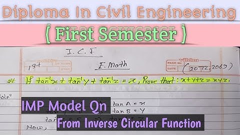 Diploma In Civil Engineering | Engineering Mathematics Imp Model Qn For Exam | Fixed Model Qn