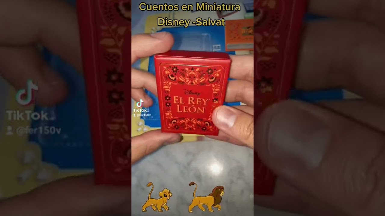 CUENTO DISNEY MINIATURA  EL REY LEÓN  Y FUNDA,CON SU ENVASE